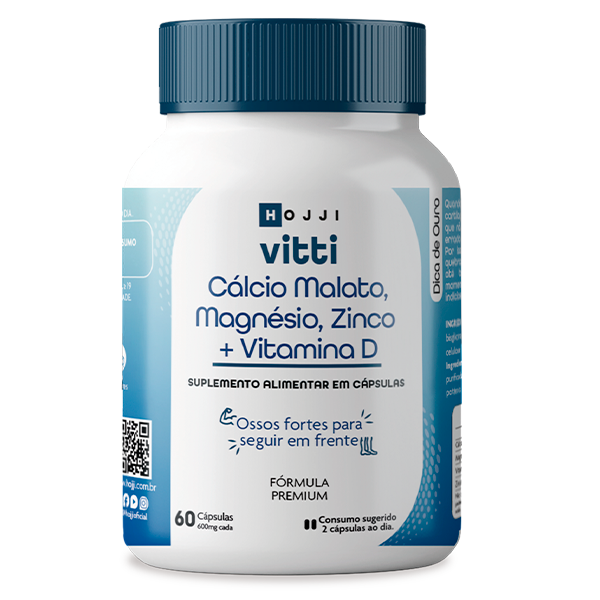 Cálcio Malato, Magnézio, Zinco   Vitamina D c/ 60 VEG CPS - VITTI